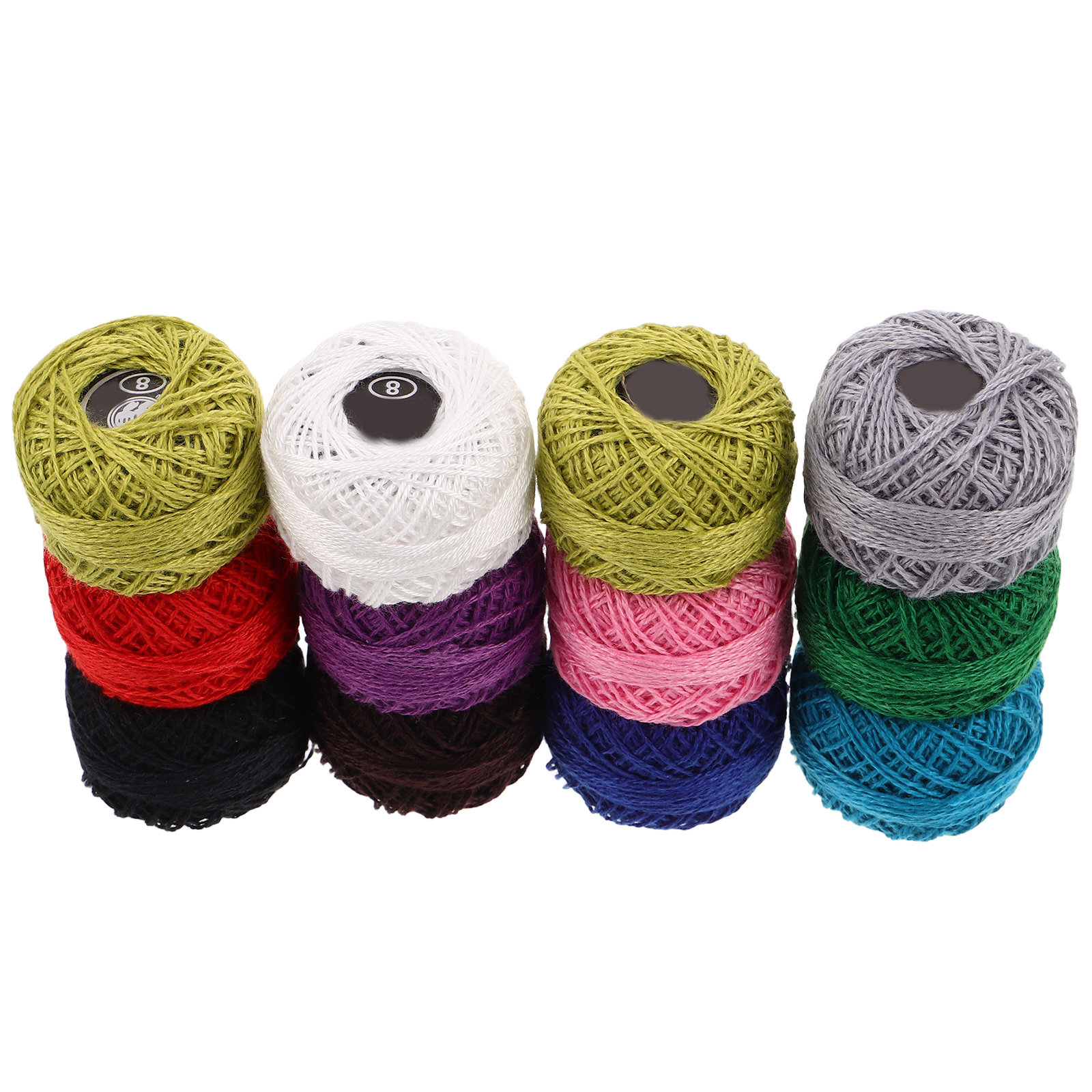 Embroidery Bracelet - 다양한 밝은 색상의 면사 12개 세트.