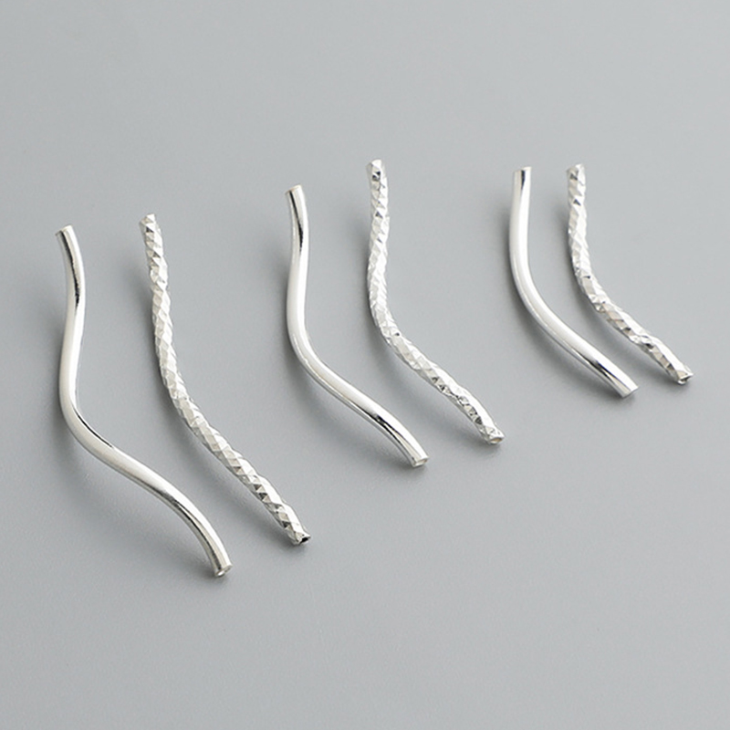 Embroidery Bracelet - 2 개/몫 925 스털링 실버 부드러운/자수