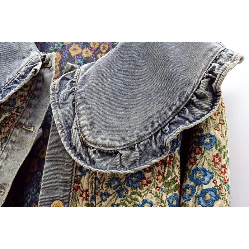Embroidery Jacket Jeans - Ruffles 자수 자카드 피터팬 칼라 스플