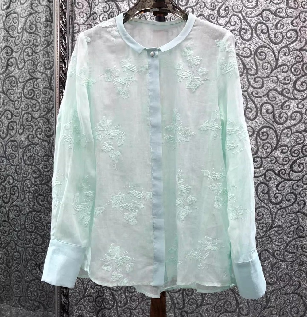 Embroidery Yellow Flower - 최고급 새 패션 스타일 블라우스 2026