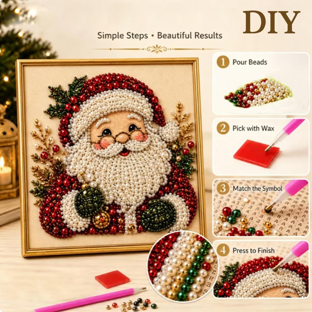 크리스마스 산타클로스 진주 아트 DIY 키트 액자형 비 - Embroidery Wall Art 리뷰 및 가격
