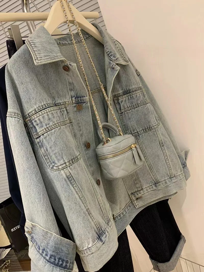 여성용 데님 코트 Y2k 용수철 가을 코튼 로파 활 청 - Embroidery Jacket Jeans 리뷰 및 가격