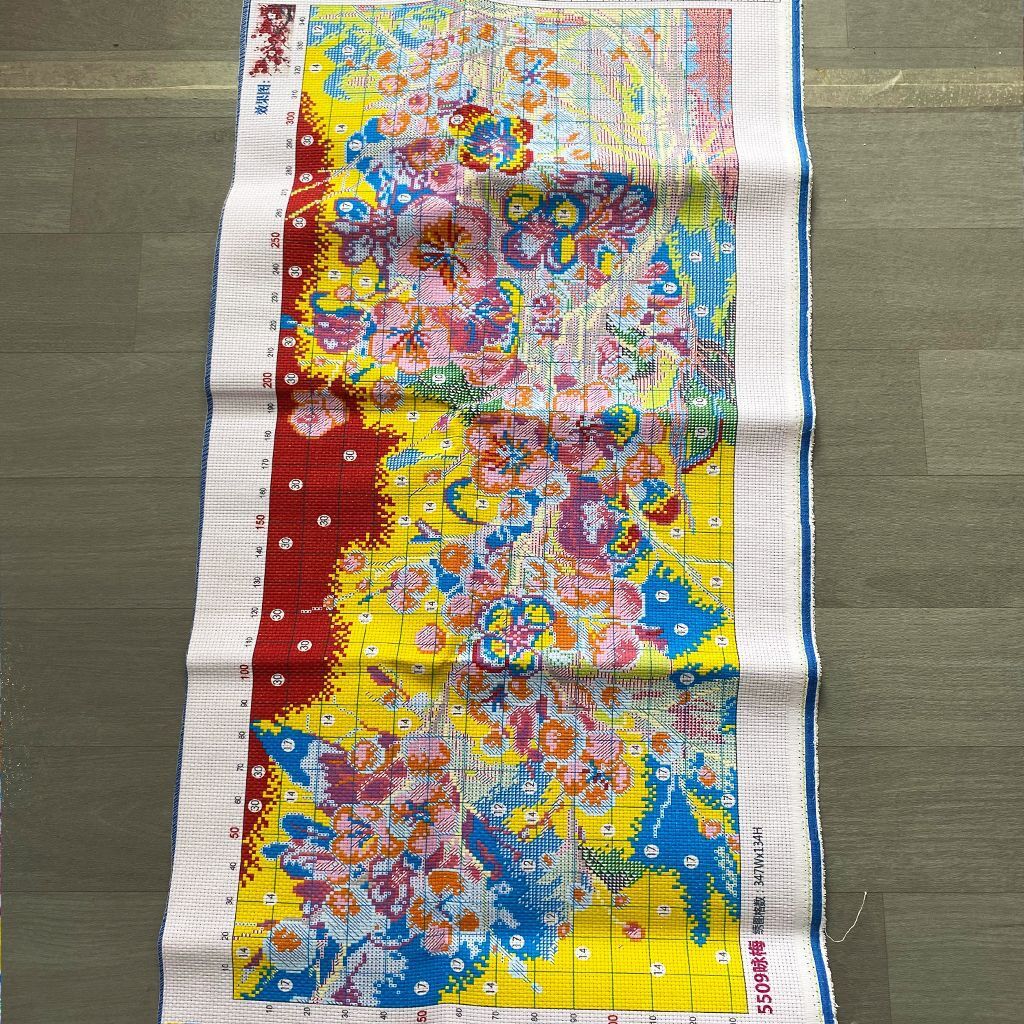 붉은 꽃 자수 DIY 중국 스타일 인쇄 키트, 크로스  - Embroidery Job 리뷰 및 가격