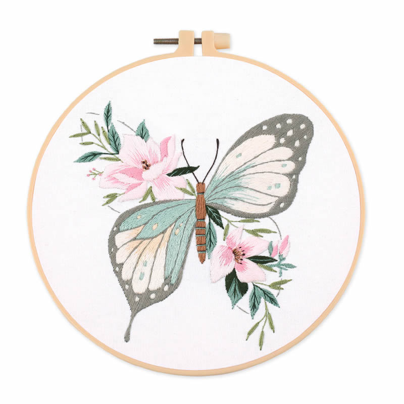 1개 20X20CM 7.87인치 자수 나비 키트, 초보 - Embroidery Origin 리뷰 및 가격