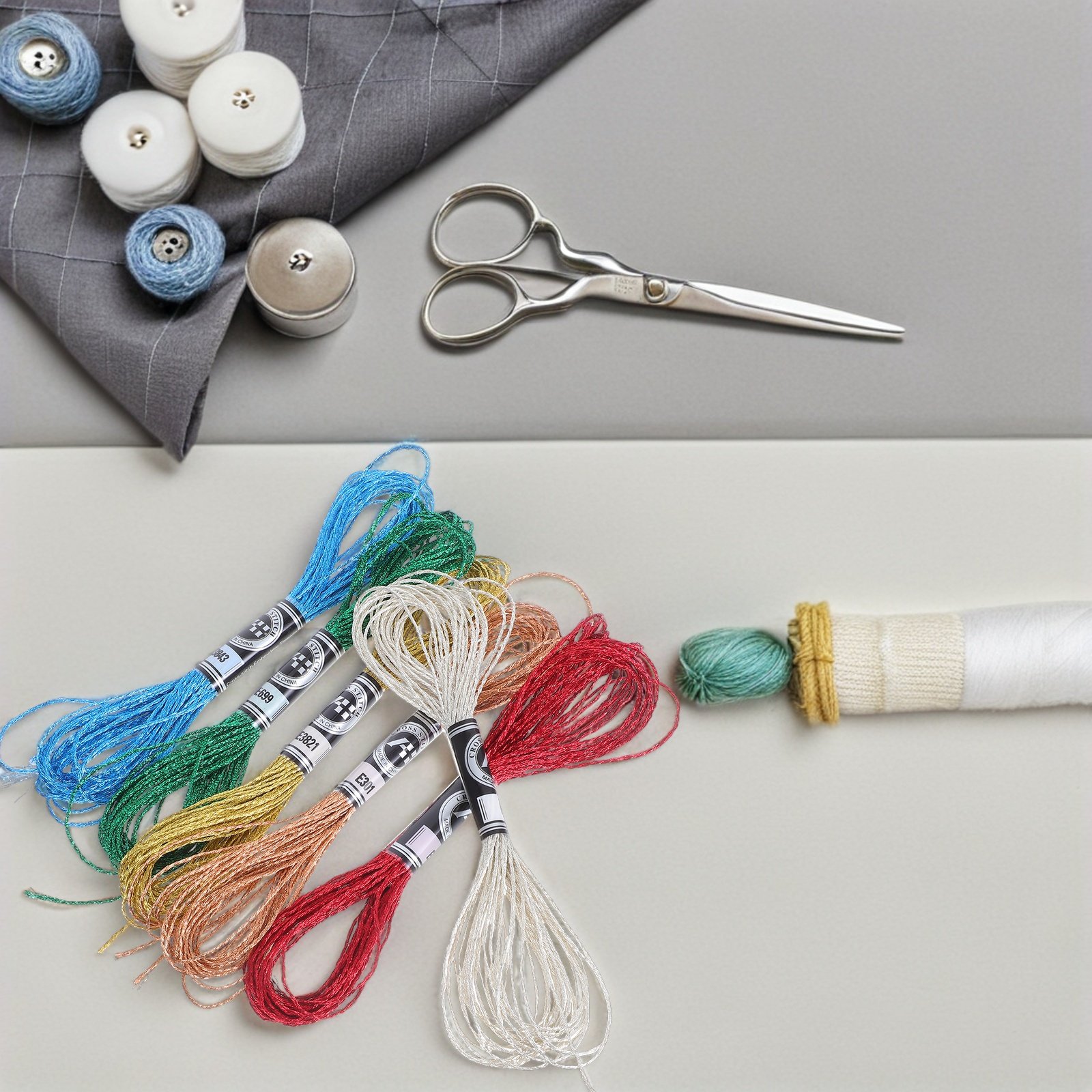 6Pcs 고급스러운 금속 자수 실 DIY 홈 장식 팔찌 - Embroidery Bracelet 리뷰 및 가격