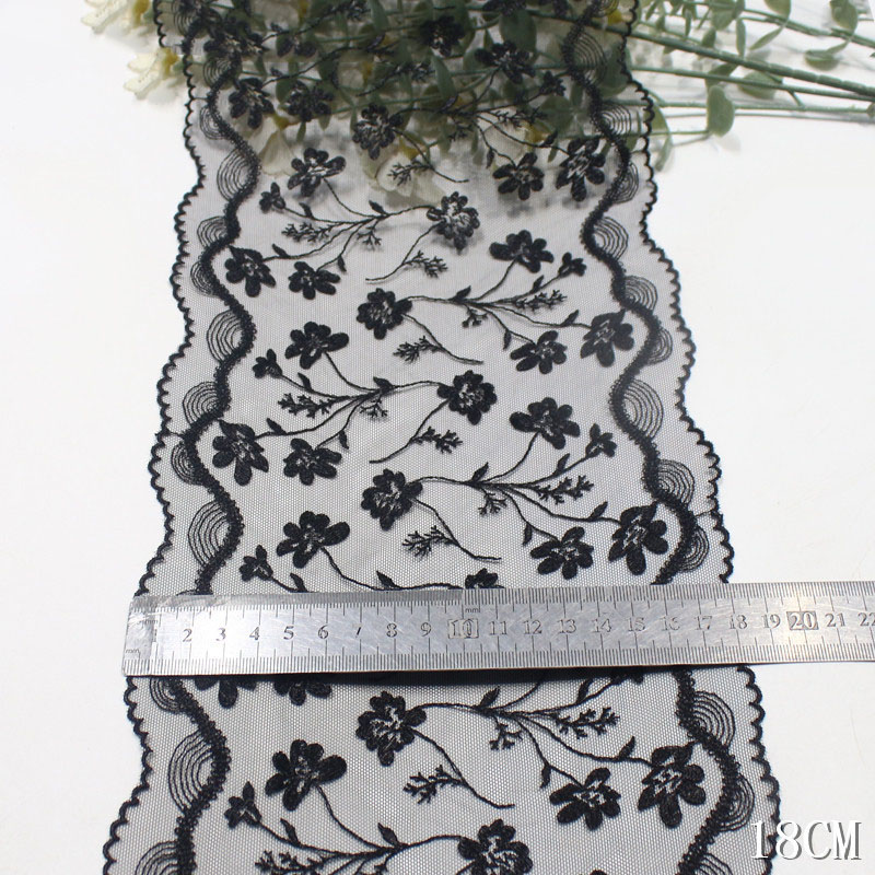 41야드 양면 자수 레이스 블랙 옐로우 핑크 메쉬 꽃  - Embroidery Yellow Flower 리뷰 및 가격