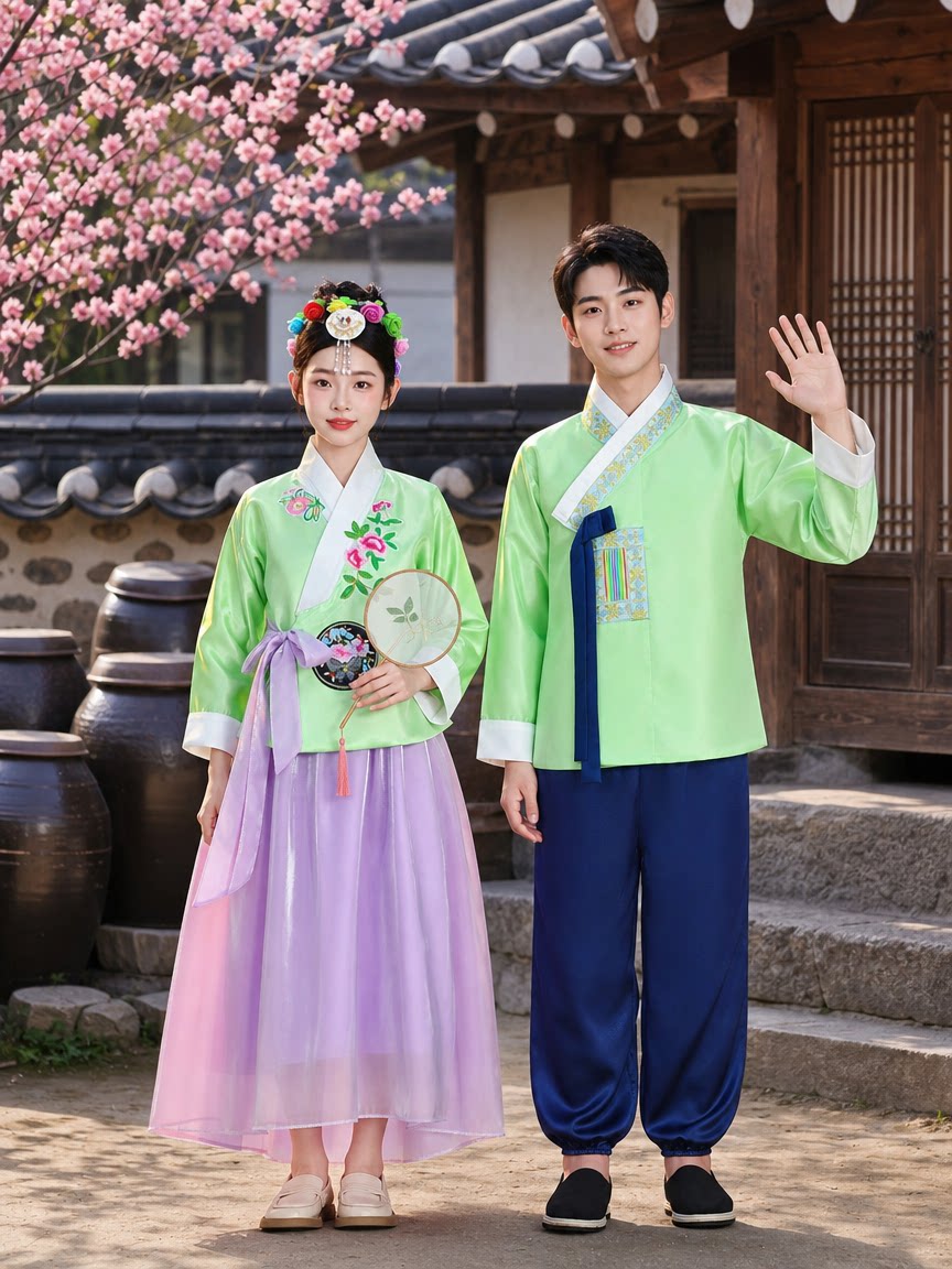 커플용 전통 한복, 남녀 공용, 자수 장식, 여행 사진 - Embroidery Outfit 리뷰 및 가격