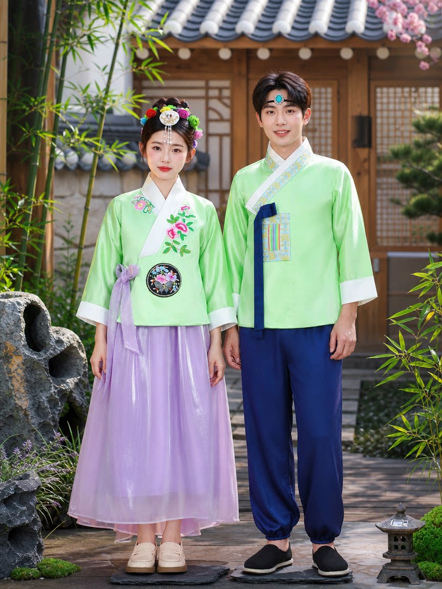 커플용 전통 한복, 남녀 공용, 자수 장식, 여행 사진 - Embroidery Outfit 리뷰 및 가격