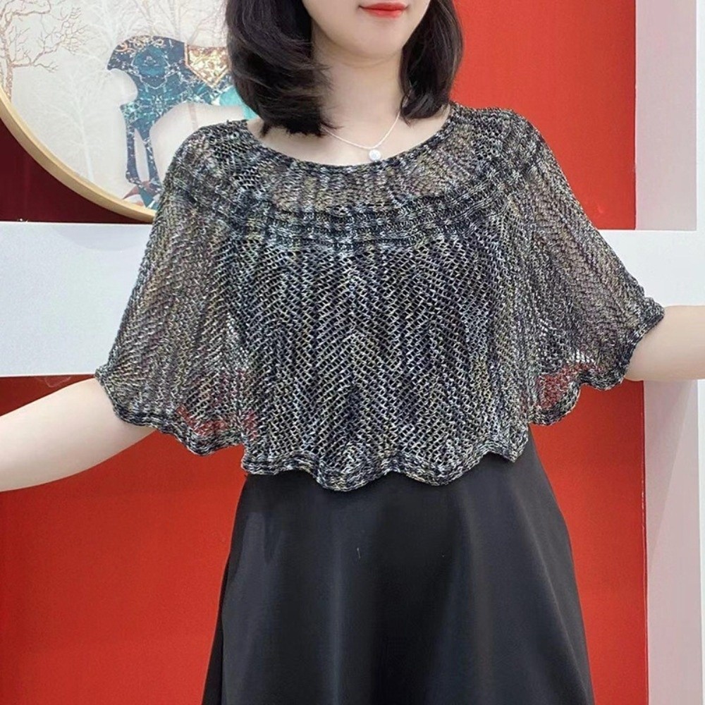 풀오버 스타일 크로셰 숄 진주 브로치 빈티지 속이 비치 - Embroidery Simple 리뷰 및 가격
