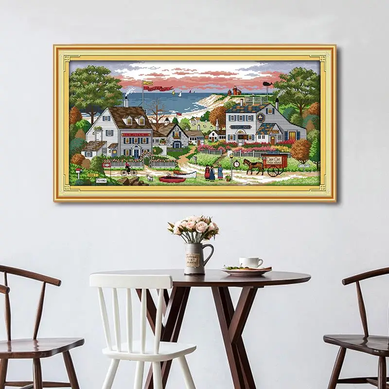 편안한 분위기의 베이 해변 빌라 패턴, 11CT 및 1 - Embroidery X Pattern 리뷰 및 가격