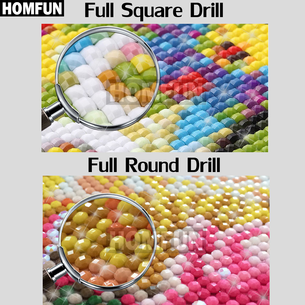 HOMFUN 전체 다이아몬드 자수 