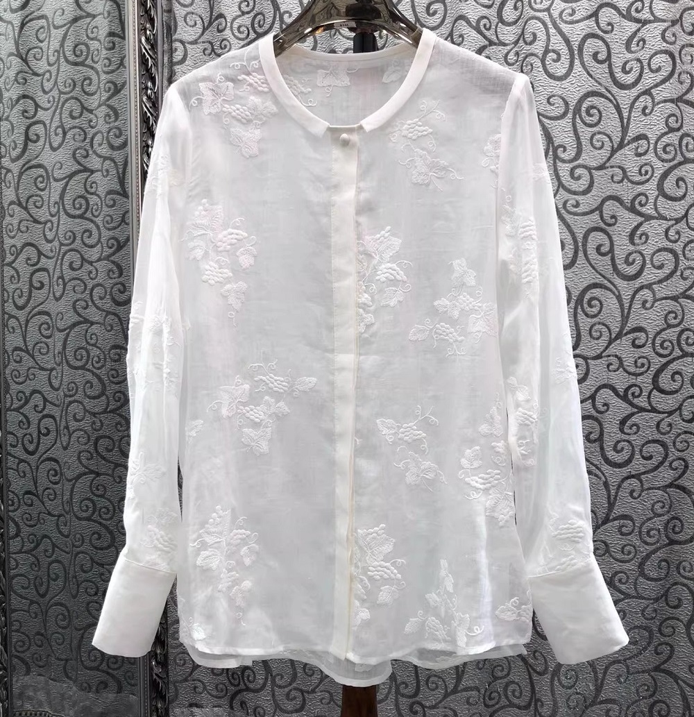 최고급 새 패션 스타일 블라우스 2026 봄 여성용 전 - Embroidery Yellow Flower 리뷰 및 가격