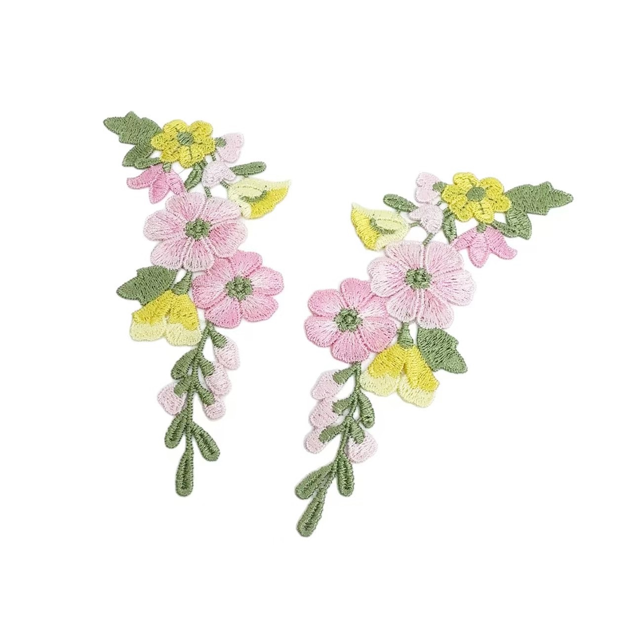 10 개/몫 5.5*13cm 핑크 옐로우 그린 플라워  - Embroidery Yellow Flower 리뷰 및 가격