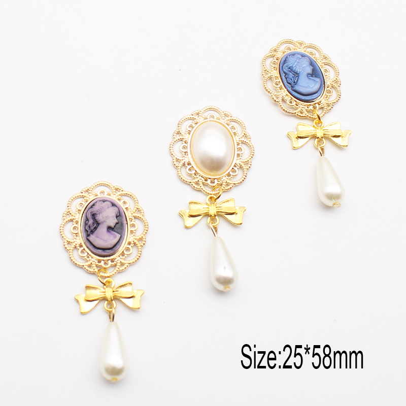 패션 신상품 10개/세트 25*58mm 인조 진주 합금 - Embroidery Simple 리뷰 및 가격