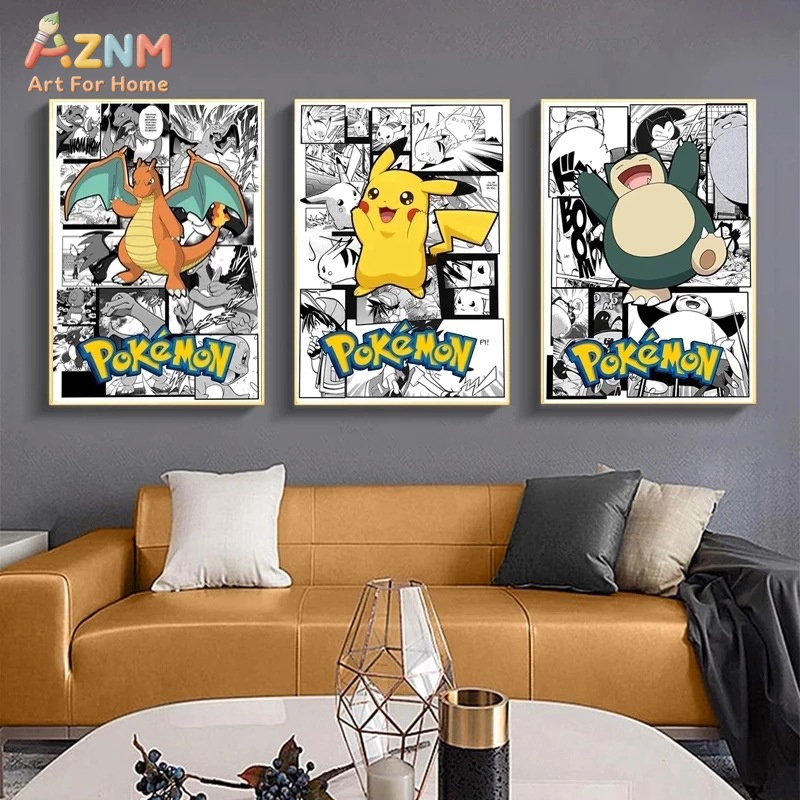 AZNM 포켓몬 Charizard 피카추 Snorlax - Embroidery Wall Art 리뷰 및 가격