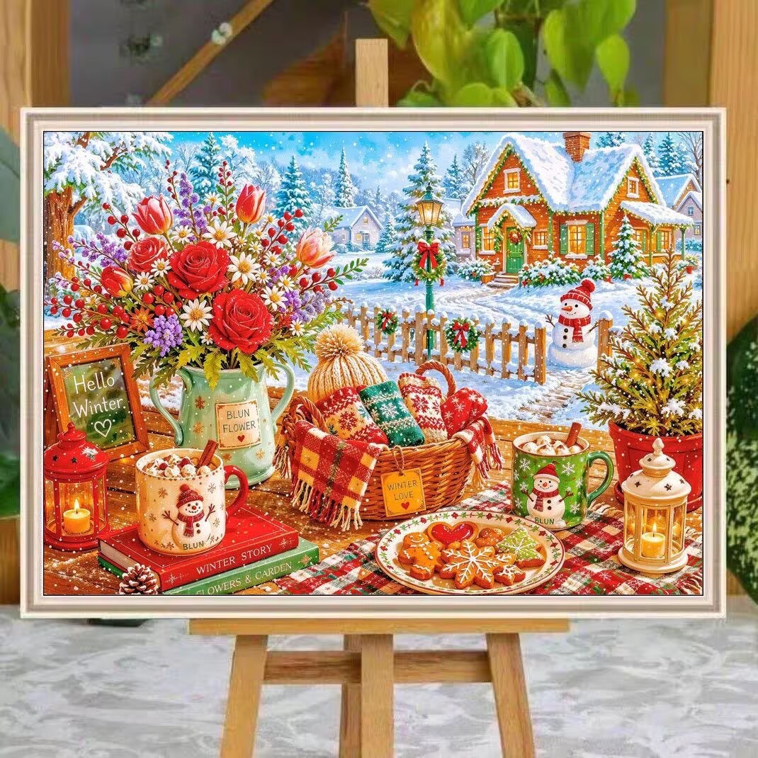 9CT 14CT 겨울 프린트 키트 크로스 스티치 자수  - Embroidery Job 리뷰 및 가격