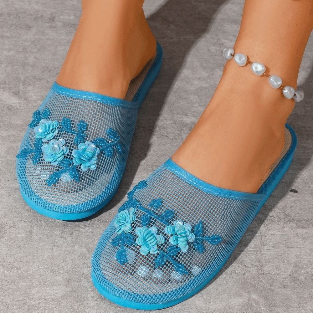 패션 플라워 자수 메쉬 샌들 미끄럼 방지 부드러운 바닥 - Embroidery Fashion 리뷰 및 가격